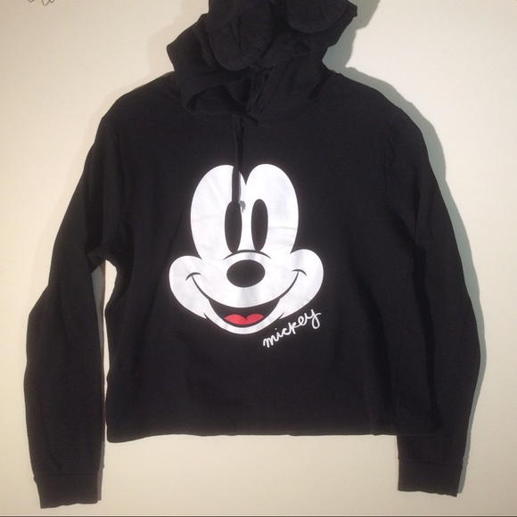 Disney Mickey Mouse Ears Black Drawstring Hoodie